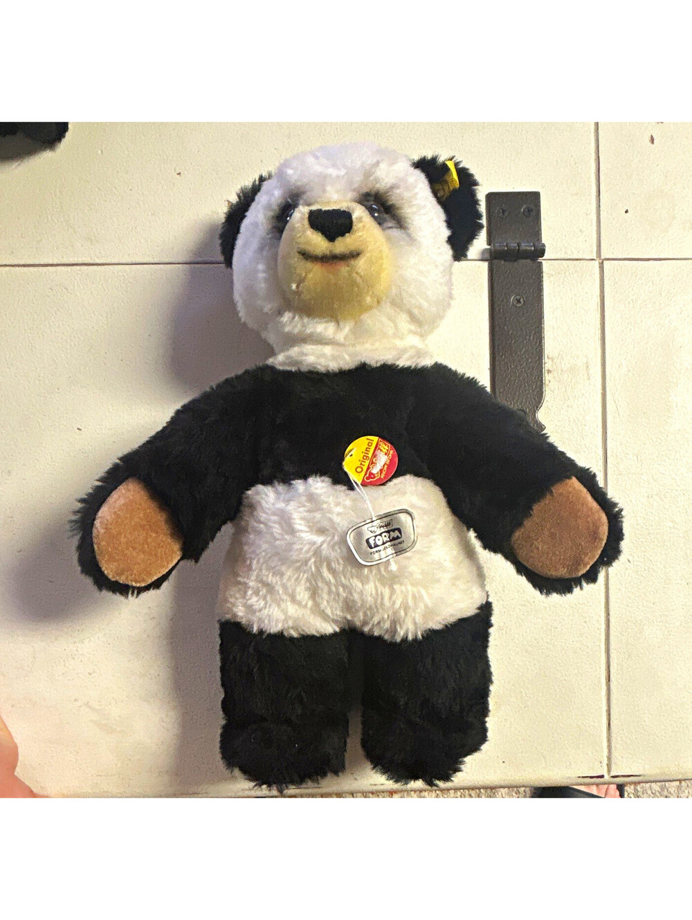 Steiff Vintage Panda Plush Bear Button-in-Ear w/ Tag 6202/40 15 in